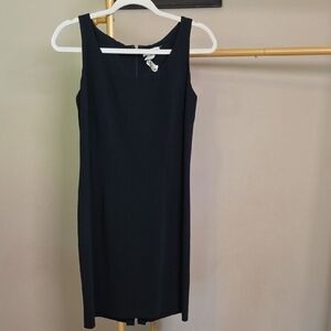 Ann Taylor Black Sleeveless Midi Sheath Dress